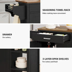 Meuble de rangement de cuisine roulant avec roulettes
