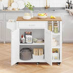 Meuble de rangement de cuisine roulant avec roulettes