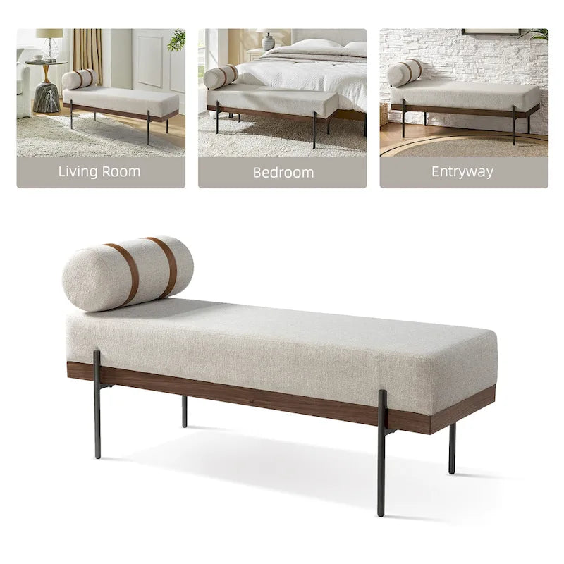 Banc d'entrée avec coussin amovible