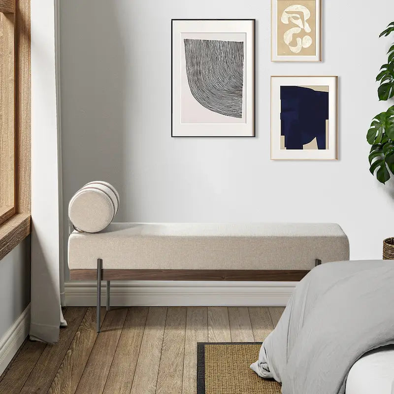 Banc d'entrée avec coussin amovible