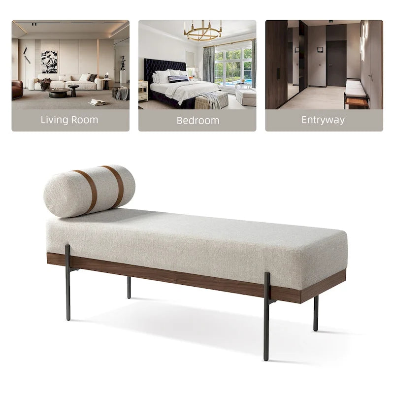 Banc d'entrée avec coussin amovible
