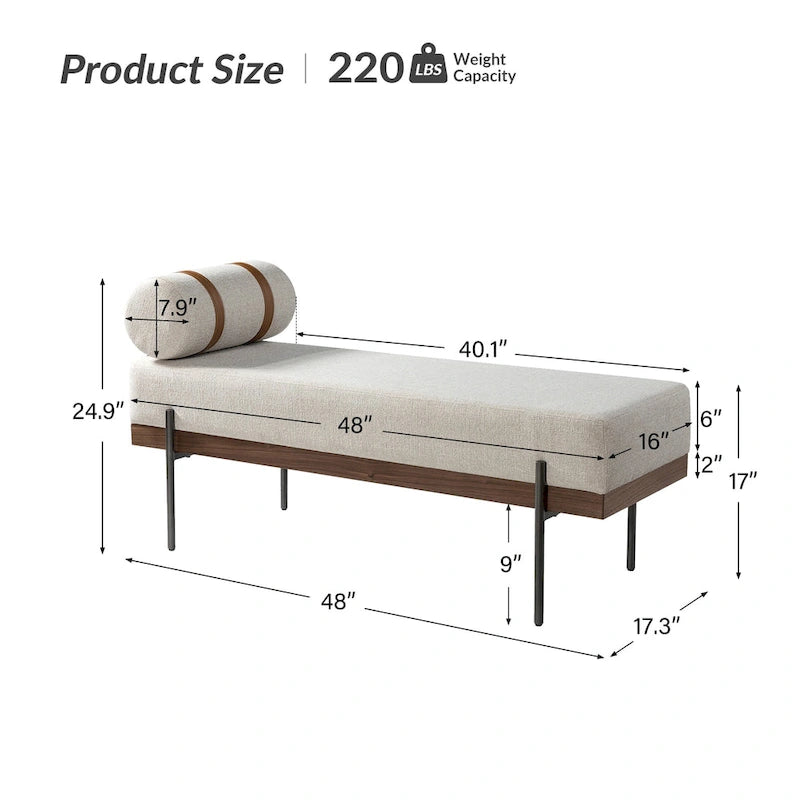Banc d'entrée avec coussin amovible