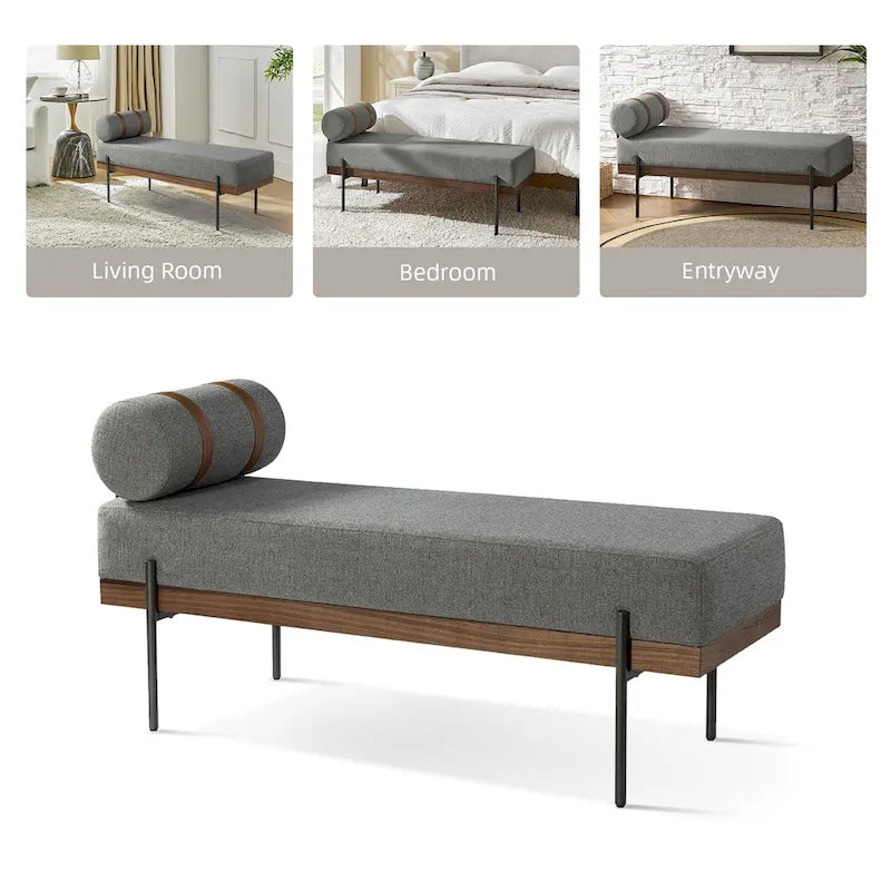 Banc d'entrée avec coussin amovible