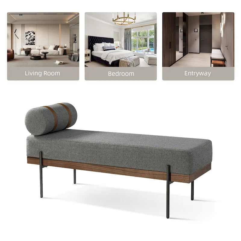 Banc d'entrée avec coussin amovible