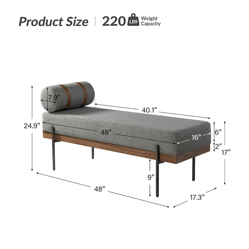 Banc d'entrée avec coussin amovible
