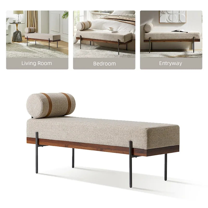 Banc d'entrée avec coussin amovible