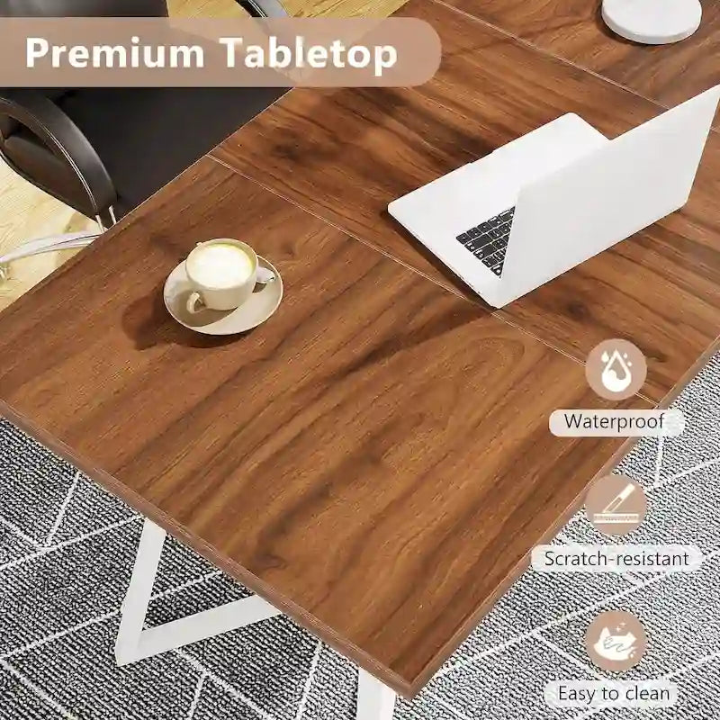 Table de salle à manger moderne de 140 cm, table rectangulaire pour 6 personnes