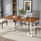 Table de salle à manger moderne de 140 cm, table rectangulaire pour 6 personnes