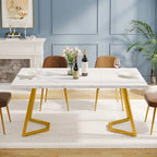 Table de salle à manger moderne de 140 cm, table rectangulaire pour 6 personnes