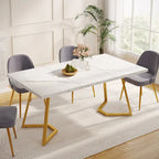 Table de salle à manger moderne de 140 cm, table rectangulaire pour 6 personnes