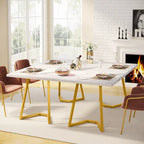 Table de salle à manger moderne de 140 cm, table rectangulaire pour 6 personnes