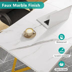 Table de salle à manger moderne de 140 cm, table rectangulaire pour 6 personnes