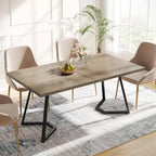 Table de salle à manger moderne de 140 cm, table rectangulaire pour 6 personnes