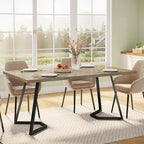 Table de salle à manger moderne de 140 cm, table rectangulaire pour 6 personnes