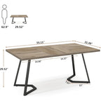Table de salle à manger moderne de 140 cm, table rectangulaire pour 6 personnes