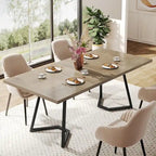 Table de salle à manger moderne de 140 cm, table rectangulaire pour 6 personnes