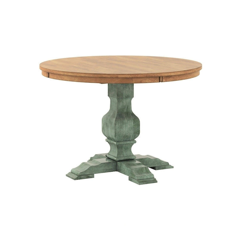 Table à manger ronde bicolore par