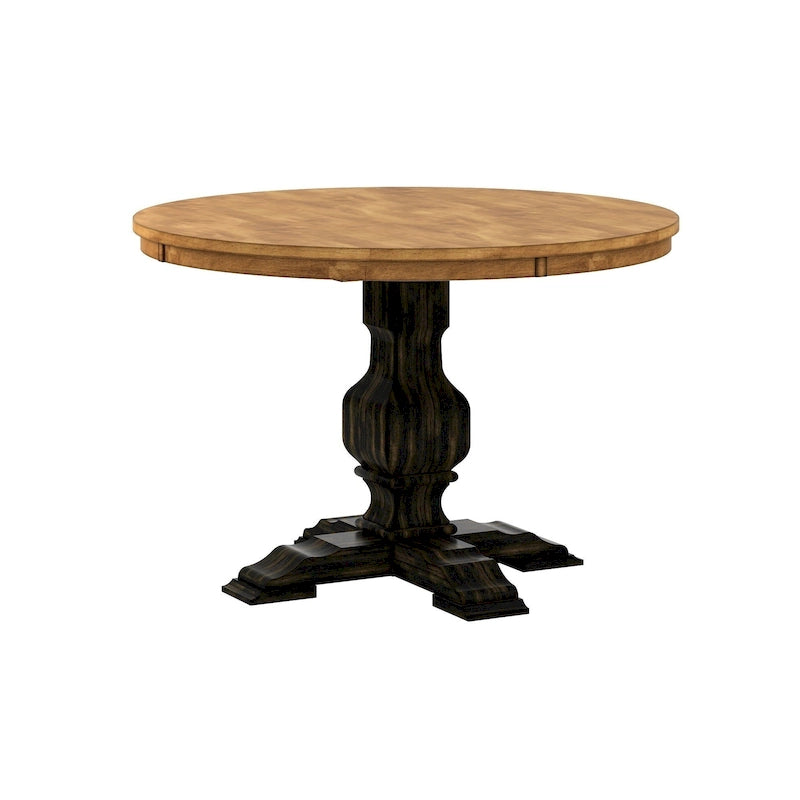 Table à manger ronde bicolore par