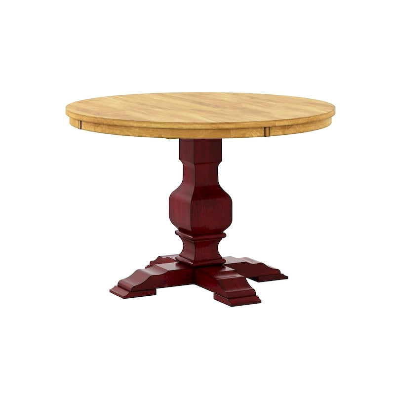 Table à manger ronde bicolore par