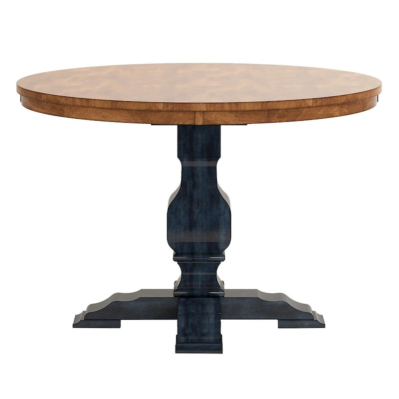 Table à manger ronde bicolore par