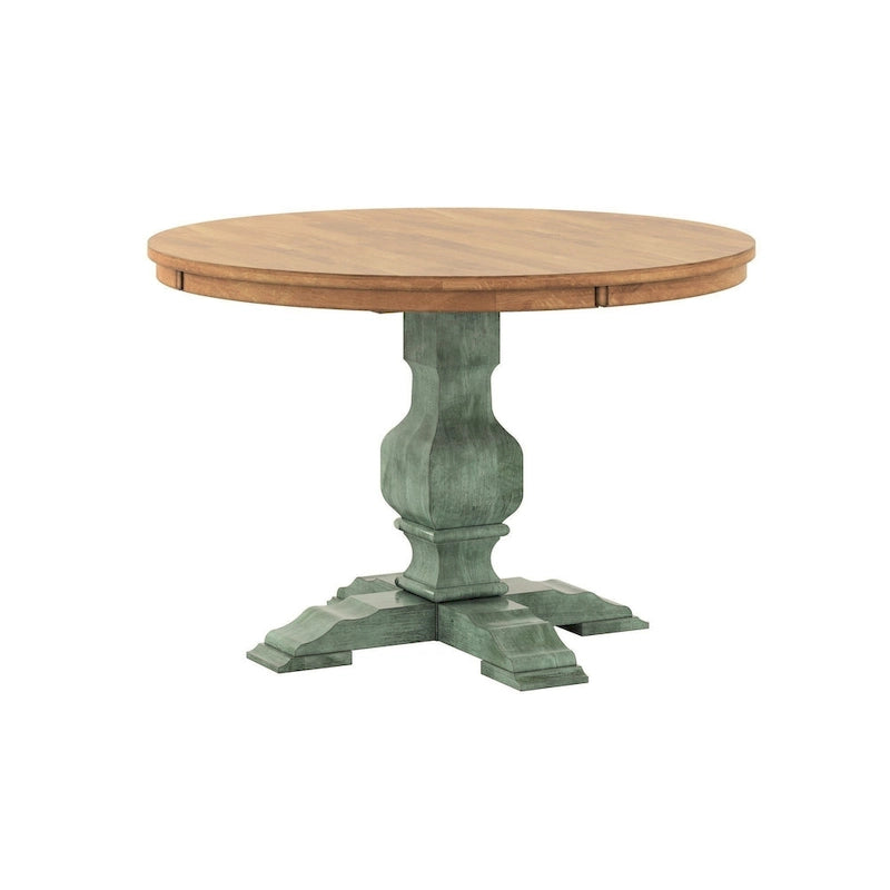Table à manger ronde bicolore par