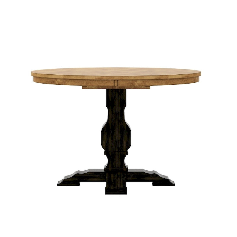 Table à manger ronde bicolore par