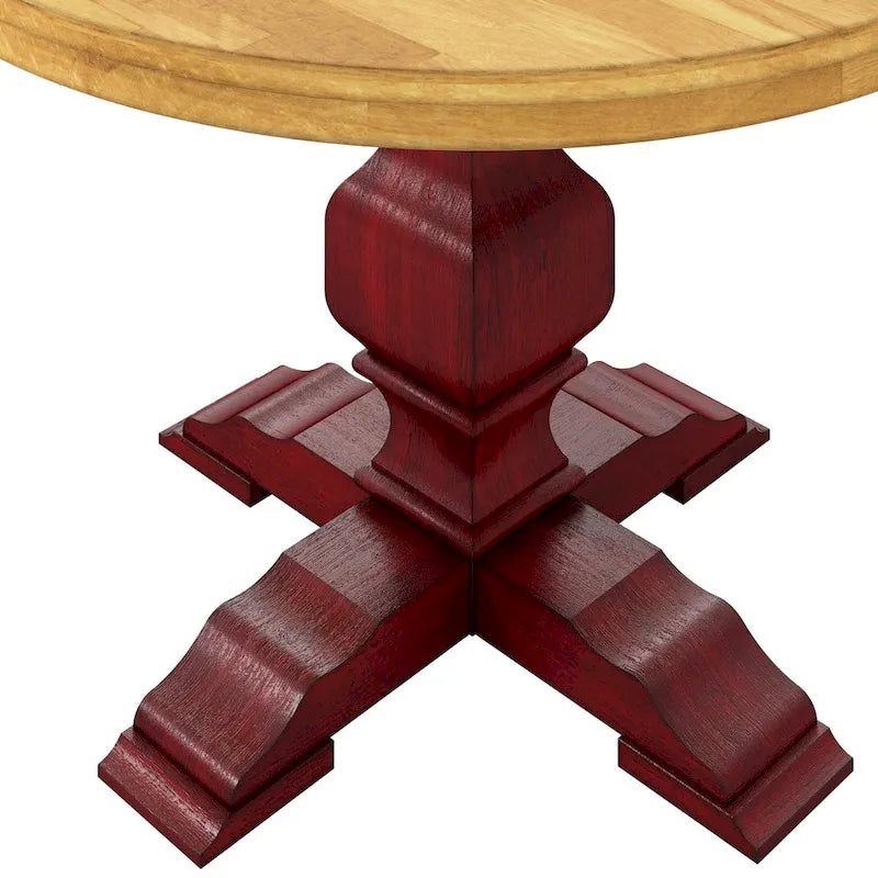 Table à manger ronde bicolore par