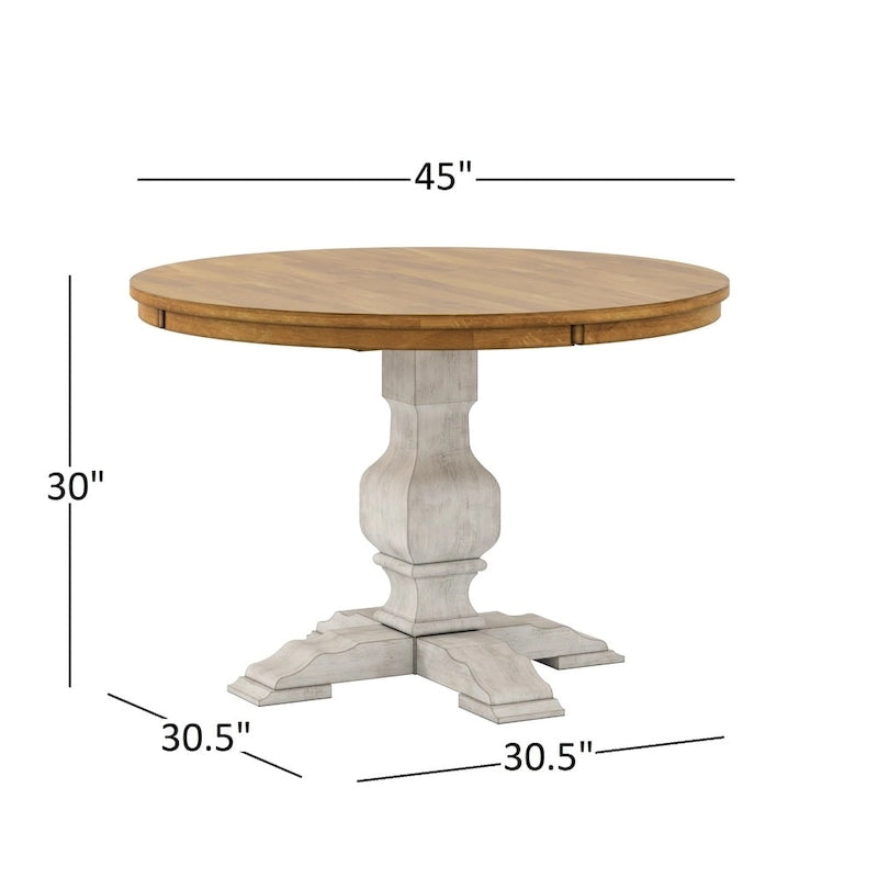 Table à manger ronde bicolore par