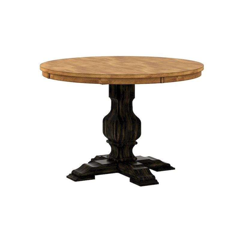 Table à manger ronde bicolore par