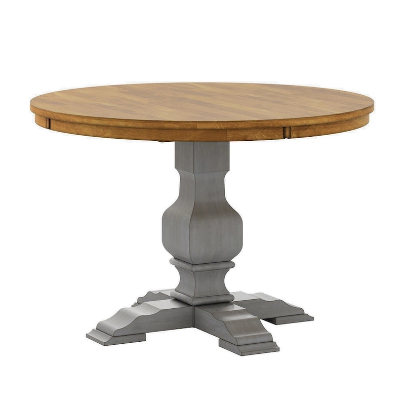 Table à manger ronde bicolore par