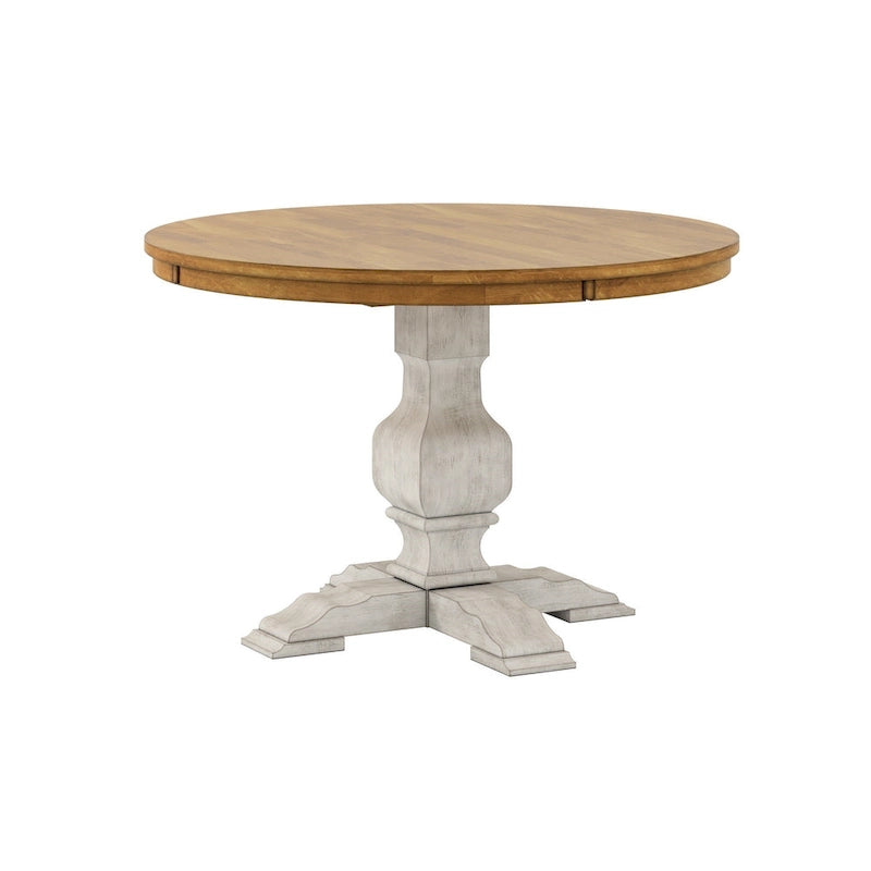 Table à manger ronde bicolore par