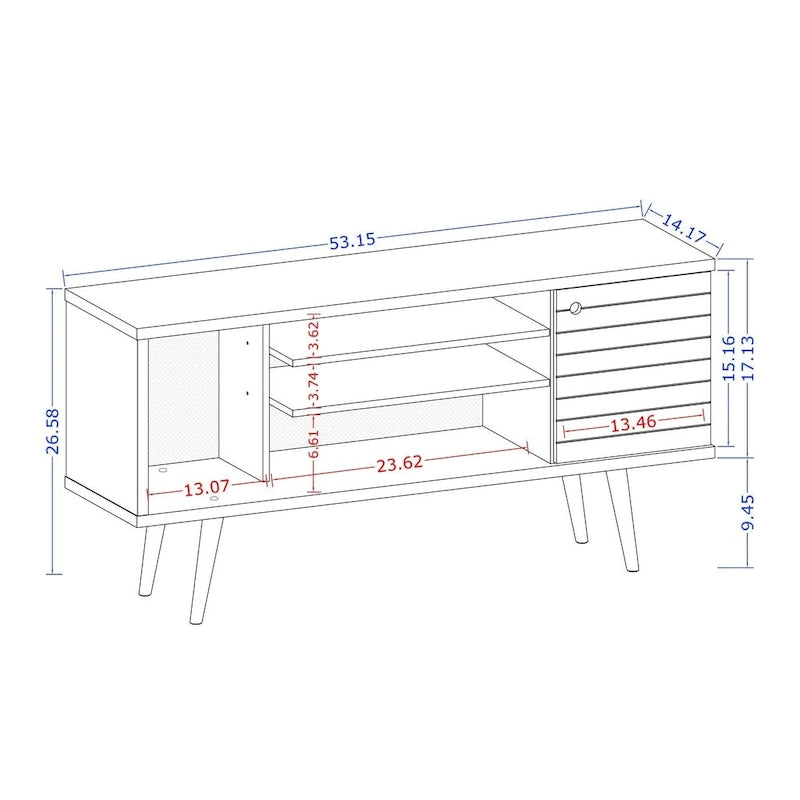Meuble console multimédia à 5 étagères