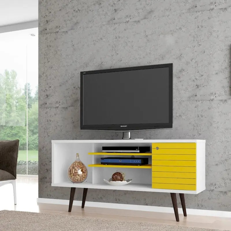 Meuble console multimédia à 5 étagères