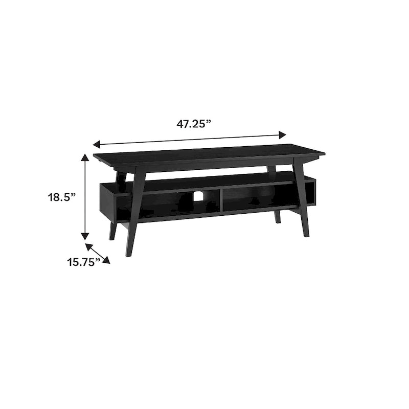 Meuble TV minimaliste contemporain en bois massif de 119 cm
