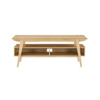 Meuble TV minimaliste contemporain en bois massif de 119 cm