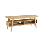 Meuble TV minimaliste contemporain en bois massif de 119 cm