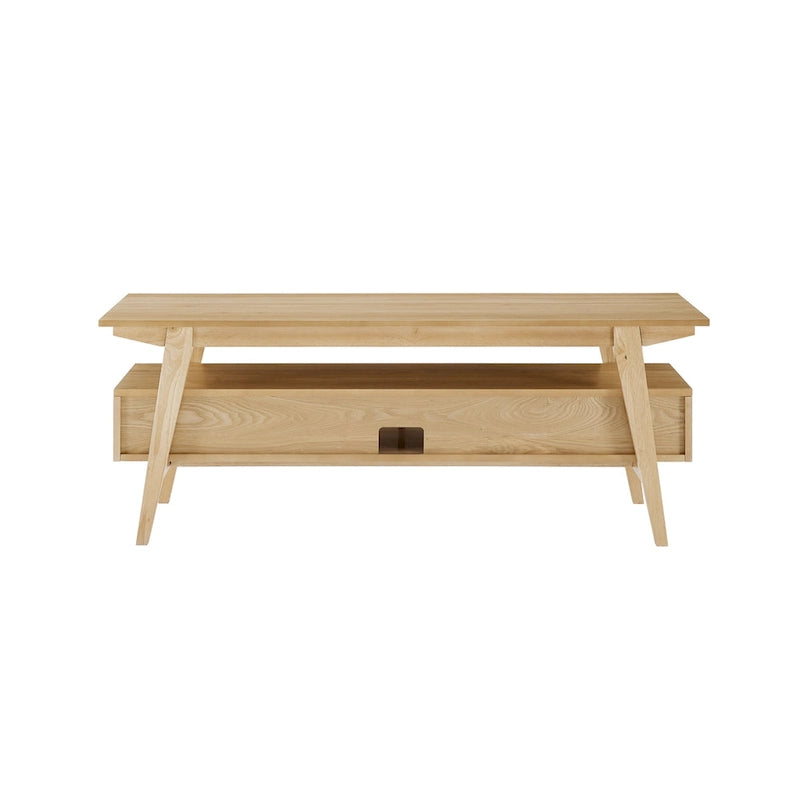 Meuble TV minimaliste contemporain en bois massif de 119 cm