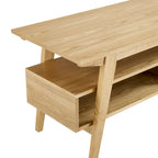 Meuble TV minimaliste contemporain en bois massif de 119 cm