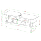 Meuble TV minimaliste contemporain en bois massif de 119 cm