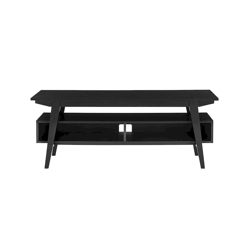 Meuble TV minimaliste contemporain en bois massif de 119 cm
