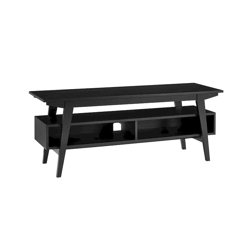 Meuble TV minimaliste contemporain en bois massif de 119 cm