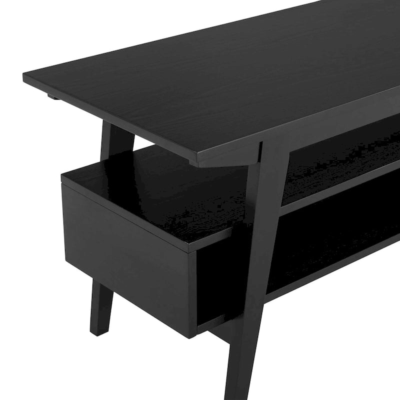 Meuble TV minimaliste contemporain en bois massif de 119 cm