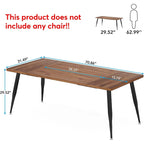 Grande table à manger pour 6 à 8 personnes, meubles de cuisine, marron/noir