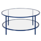 Table basse ronde de 36 po de large avec plateau en verre – 36 po de large