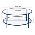 Table basse ronde de 36 po de large avec plateau en verre – 36 po de large