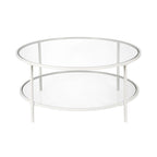 Table basse ronde de 36 po de large avec plateau en verre – 36 po de large