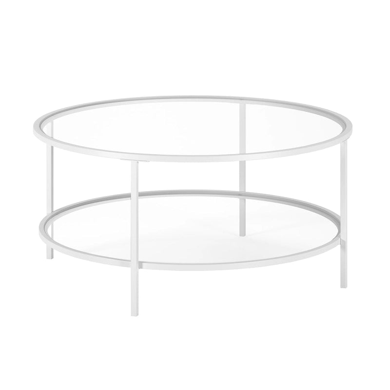 Table basse ronde de 36 po de large avec plateau en verre – 36 po de large