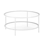 Table basse ronde de 36 po de large avec plateau en verre – 36 po de large