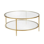Table basse ronde de 36 po de large avec plateau en verre – 36 po de large