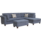 103.5 Fabric Sectional Sofa with Right Facing Chaise, Storage Ottoman, and 2 Accent Pillows